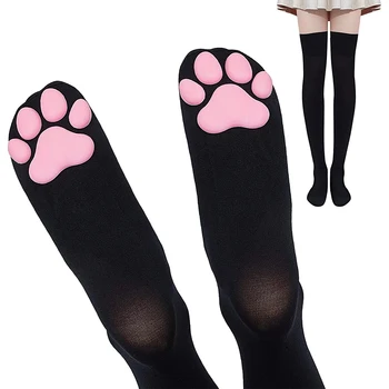  WYXCEN 1 Pereche De Pisica Laba Pad Sosete 3D Tub Lung Pisica Laba Ciorapi de Două-Dimensional Anime Peste Genunchi Șosete Lolita Pad Ciorapi