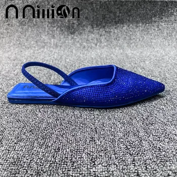  Xibeilove 2022 Nou Sandale pentru Femei de Moda a Subliniat Toe Pietre Uzură Exterioare de Mari Dimensiuni Pantofi Plat Clasic Papuci