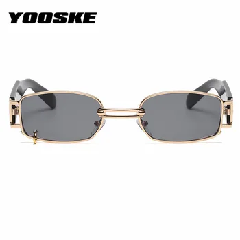  YOOSKE Brand Deisgn Epocă Pătrat ochelari de Soare Barbati Femei de Metal Mici Ochelari de Soare Retro Negru Roz Trend 90 UV400 Ochelari