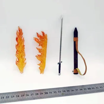  1/6 Scară de Incendiu Efecte Model cu Teacă Metalică Sabie de Jucarie figurina Scena Accesoriu