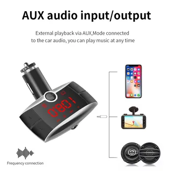  12V-24V-Încărcător de Mașină Bluetooth Music MP3 Player Bricheta Tip C Aux In Dual USB Disc U TF Card Incarcator Pentru iPhone Xiaomi