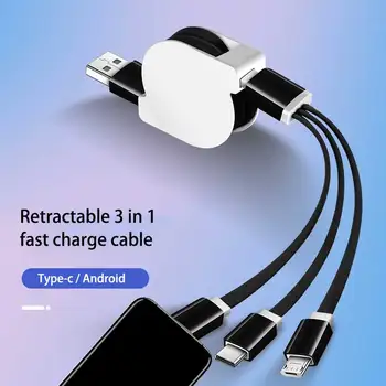  3 În 1 Retractabil Rapid Încărcător Cablu Pentru Huawei P30 Micro Tip c Usb Cablu de Încărcare Pentru Samsung S8 Opus Micro Xiaomi, Oneplus Lg