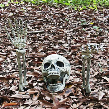  3pcs/set Halloween Craniu Schelet Realist Cap de Mâna Omului Brațele Decor de Halloween în aer liber, Grădină Casă de Groază Prop masina de Decor