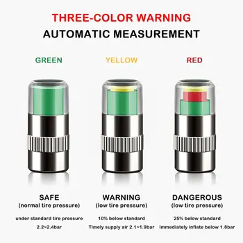  4/8pcs 2.3 Bar Presiunea în Anvelope Auto Gauge Indicator Senzor de Alertă Gabaritul de Aer Instrument de Alertă Presiune Pneuri Indicator Monitori O1A9