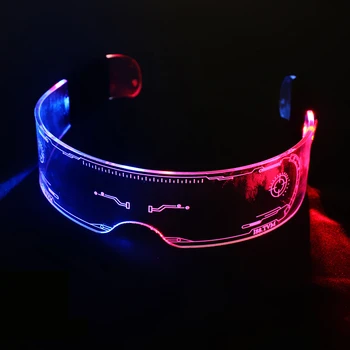  7 Decorative de Culoare Cyberpunk Pahare Colorate, Pahare Luminoase LED Lumina Ochelari de vedere Pentru Bar, KTV Crăciun Cyberpunk Petrecere