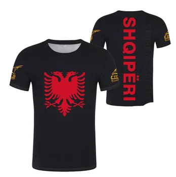  ALBANIA Vultur Tricou Personalizat Gratuit Numărul de Numele albanez Sali de sport Shqiperi Alb de Fitness Foto Pavilion t-shirt Print Al Respirant Text Word