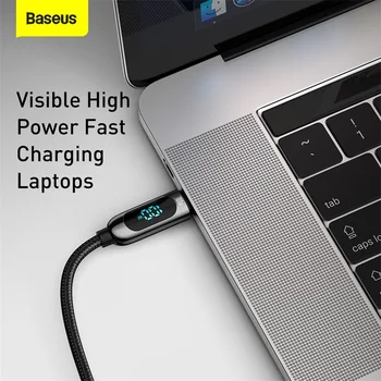  Baseus PD 100W USB-C to USB de Tip C Cablu Display Rapid de Încărcare de Date Sârmă Cablu USB de Tip C-C Cablu Pentru Tablete, Laptop-ul Xiaomi, Huawei