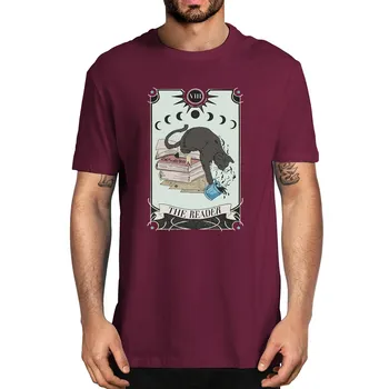  Cat de Tarot Cartea Femei Bibliotecar Cadouri Witchy Haine Literatura Mistică Bumbac Vara Barbati Noutate Supradimensionate T-Shirt Tee
