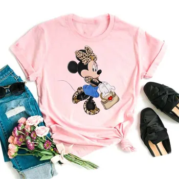  Crăciun fericit Disney Mickey Imprimare Estetice Haine de Moda Ajunul crăciunului Vibratii Femei T-shirt Alb Harajuku Bluze Fine Cadou