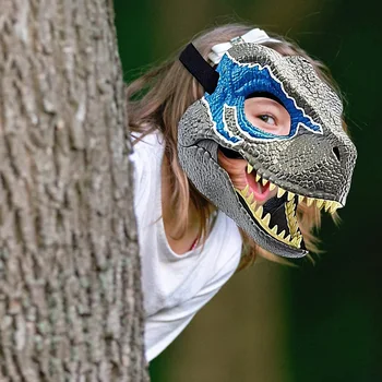 Decor De Halloween Dragon, Dinozaur Masca Deschide Gura Latex Groază Dinozaur Acoperit Capul Dino Masca Petrecere Cosplay Costum Speriat Masca