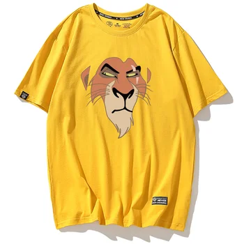  Disney Moda T-Shirt Leul Regele Junglei Cicatrice de Desene animate de Imprimare Harajuku Unisex Cupluri Femei Maneci Scurte Tee Top 6 Culoare