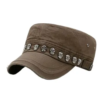  Europa, America De Craniu Punk Nit Închiderea Completă Militare Pălării De Primăvară De Toamnă Brand Bumbac Snapback Pălării Pentru Bărbați Moda Capac De Armata