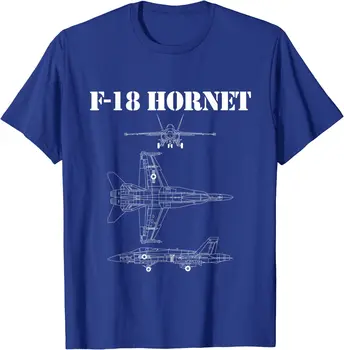  F18 Hornet Avion Schematic În Alb F-18 Avion Militar Pentru Bărbați T-Shirt Cu Maneci Scurte Casual De Bumbac, O-Neck Cămașă De Vară