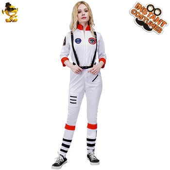 Femei Costum de Astronaut Cosplay Alb Costum de Cosmonaut Doamnei Astronaut Costum Salopeta