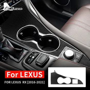  Fibra de Carbon pentru Lexus RX 300 350h 450h 2016-2021 Accesorii Auto Consolă Centrală cu Apă Ceașcă Titularul Cadru Autocolant de Interior Tapiterie