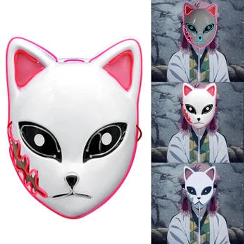  Halloween Pisica Masca de Fata pentru Femei Halloween-Glow LED Măști Anime Cosplay Măști de Halloween Petrecere de Crăciun Iluminat Cat Măști