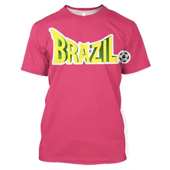  Jumeast Brazilia Fotbal 3D Graphic T-shirt Imprimat Sport Shirt Brazilian Selecție de Fotbal 2022 Haine Plasă 2023 Largi, Topuri 7XL
