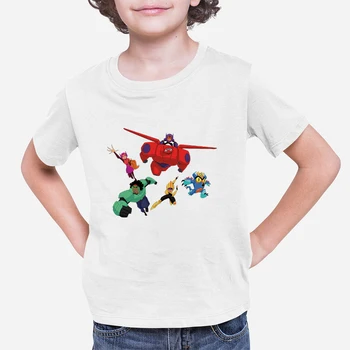  Moda Baietel Maneca Scurta Tricou 3 4 6 8 10 12 Ani Copii O-Neck Tricou Disney Big Hero 6 Noi Veniți T Shirt Pentru Copii