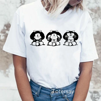  Noul tricou Femei desene animate mafalda paren el mundo que me quiero cayen. imprimare Doamnelor tricou de vara Harajuku ' 90 fata cămașă topuri