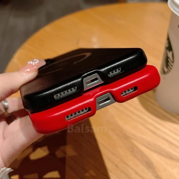  Pentru Magsafe Magnetic Wireless de Încărcare de Afaceri din Piele PU Caz Pentru iPhone 14 13 11 12 Pro Max 14Plus Culoare Solidă de Acoperire rezistent la Șocuri