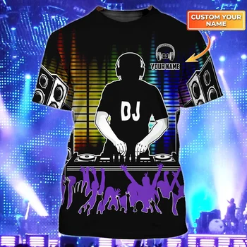  PLstar Cosmos mai Noi de Vara Barbati de Muzică T-shirt DJ Live disco Numele Personalizate 3D Imprimate tricou Unisex Hip Hop Topuri DW145