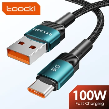 Toocki 100W C Cablu USB Pentru Huawei P40 50 Mate40 Pro 6A USB de Tip C, Rapid de Încărcare Cablu de Date Pentru Samsung Xiaomi Realme POCO F3