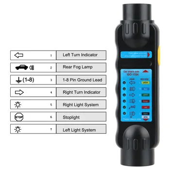  Tractare auto Lumina Tester Priza Instrumente de Diagnosticare 7 Pin Trailer Tester 12V Caravana de Remorcare Tow Bar de Lumina Tester Cabluri