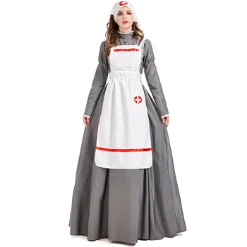  Umorden Istorice Război Civil Victorian Costum de Asistenta Uniformă Doamna cu Lampa de Cosplay Purim Halloween Fantasia Dress Up