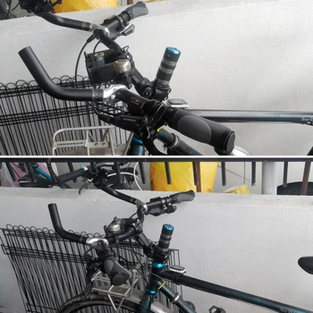  UNO Biciclete Înghiți Ghidon Tip M din Aliaj de Aluminiu 31.8 x 600/610/620mm Negru de Argint Retro Confort City Road Ghidon Bicicleta
