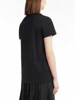  Vară Nouă Femei Litere Tipărite Fierbinte Burghiu Mozaic T-Shirt Doamnelor Culoare Solidă O-Gât cu Mânecă Scurtă Tricou Topuri