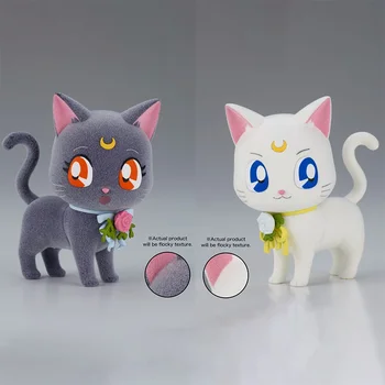  În Valori Reale Banpresto Anime Sailor Moon Luna Artemis Flocking Figura PVC 8cm Modelul de Colectare de Jucării Cadouri pentru Crăciun